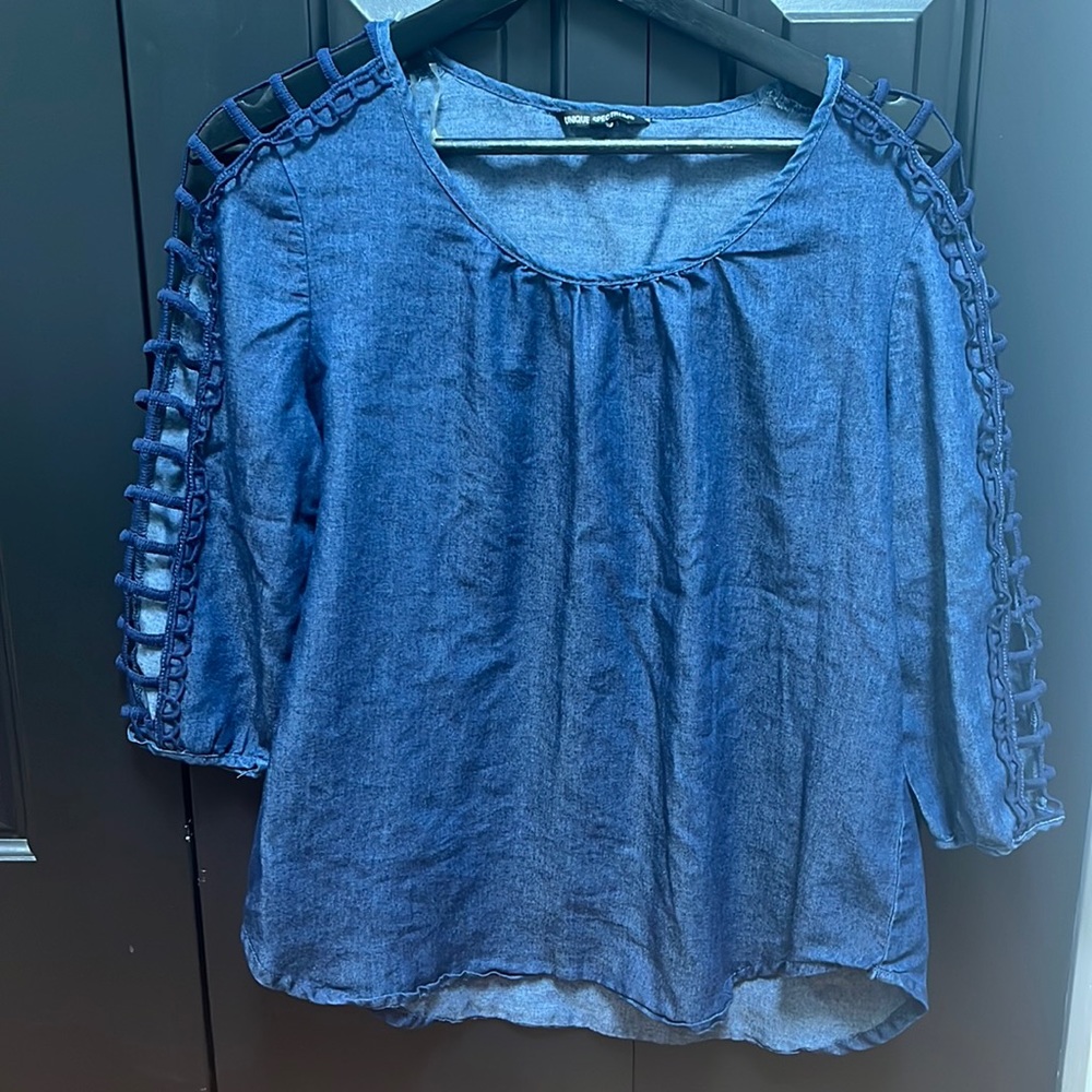 Blue denim shirt